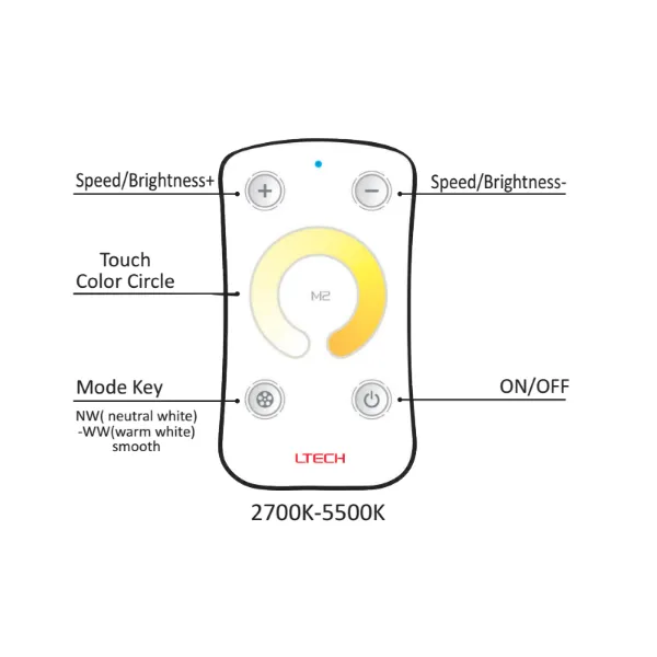 CT Remote Control 433MHz RF 3V CR2032, 40m range. M2  LTECH Remote Control